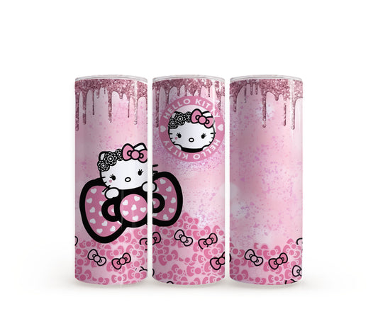 Hello Kitty Pink Bows & Glitter - 20oz Slim Tumbler
