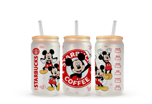 Mickey Mouse Starbucks - Beer Can Glass