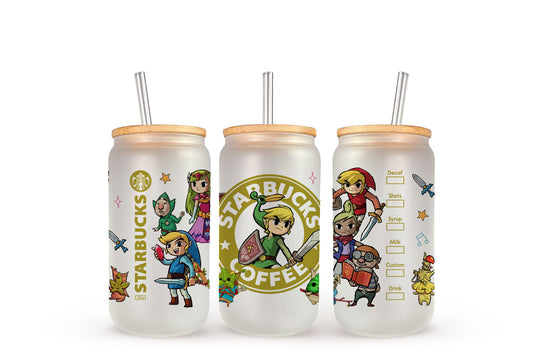 Zelda Starbucks - Beer Can Glass