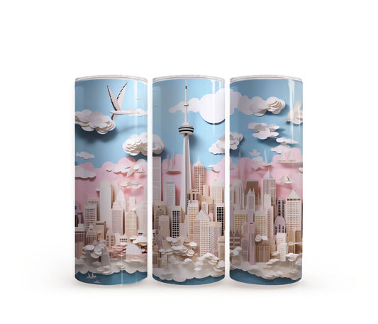 CN Tower (Toronto) 3D Paper Skyline - 20oz Slim Tumbler