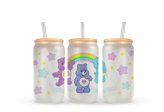 Care Bears Rainbow & Stars - Beer Can Glass