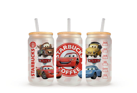 Cars Starbucks - Beer Can Glass
