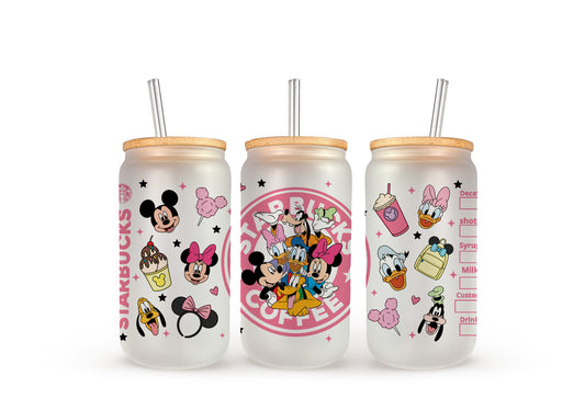 Disney Friends Starbucks - Beer Can Glass