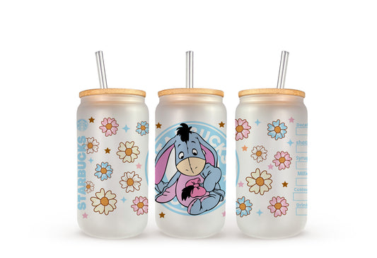 Eeyore Starbucks - Beer Can Glass