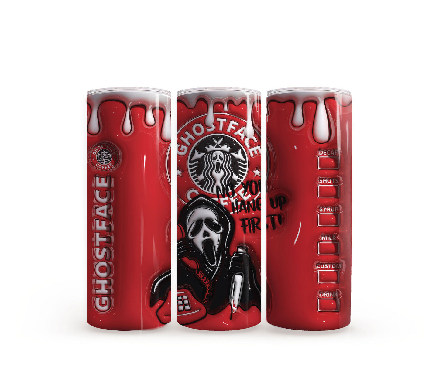 Ghost Face Starbucks - 20oz Slim Tumbler