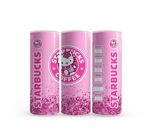 Hello Kitty Pink Starbucks Glitter - 20oz Slim Tumbler