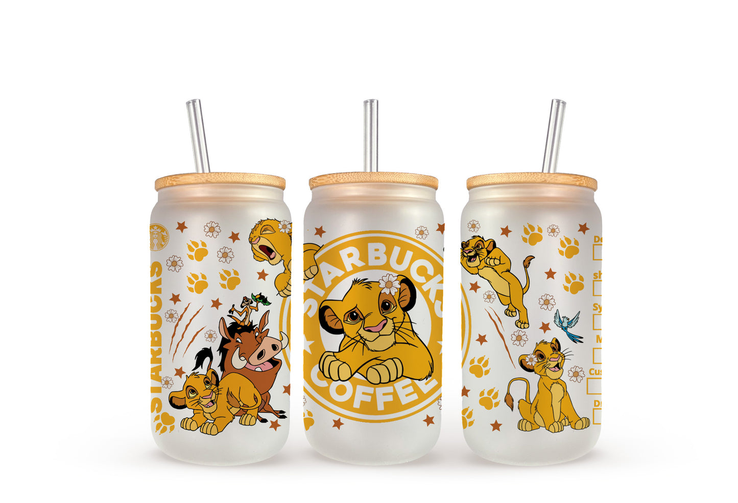 Lion King Starbucks - Beer Can Glass