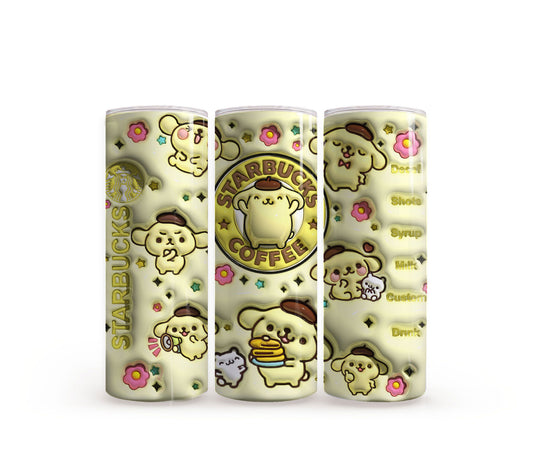 Pompompurin 3D Puffy Starbucks - 20oz Slim Tumbler