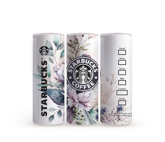 Starbucks Dark Boho Flowers - 20oz Slim Tumbler