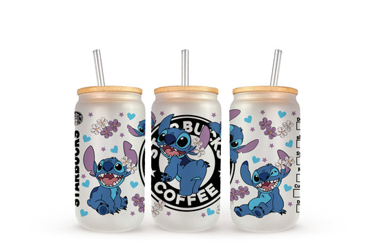 Stitch Starbucks - Beer Can Glass