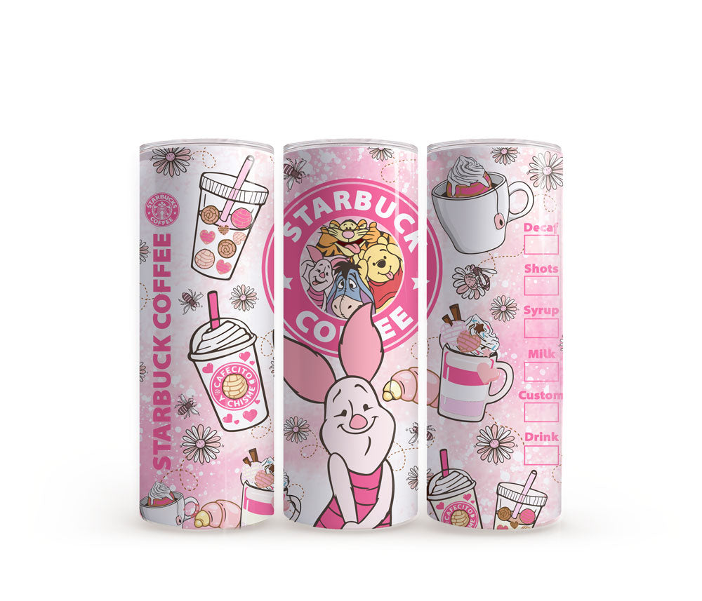 Winnie Friends - Piglet Starbucks - 20oz Slim Tumbler