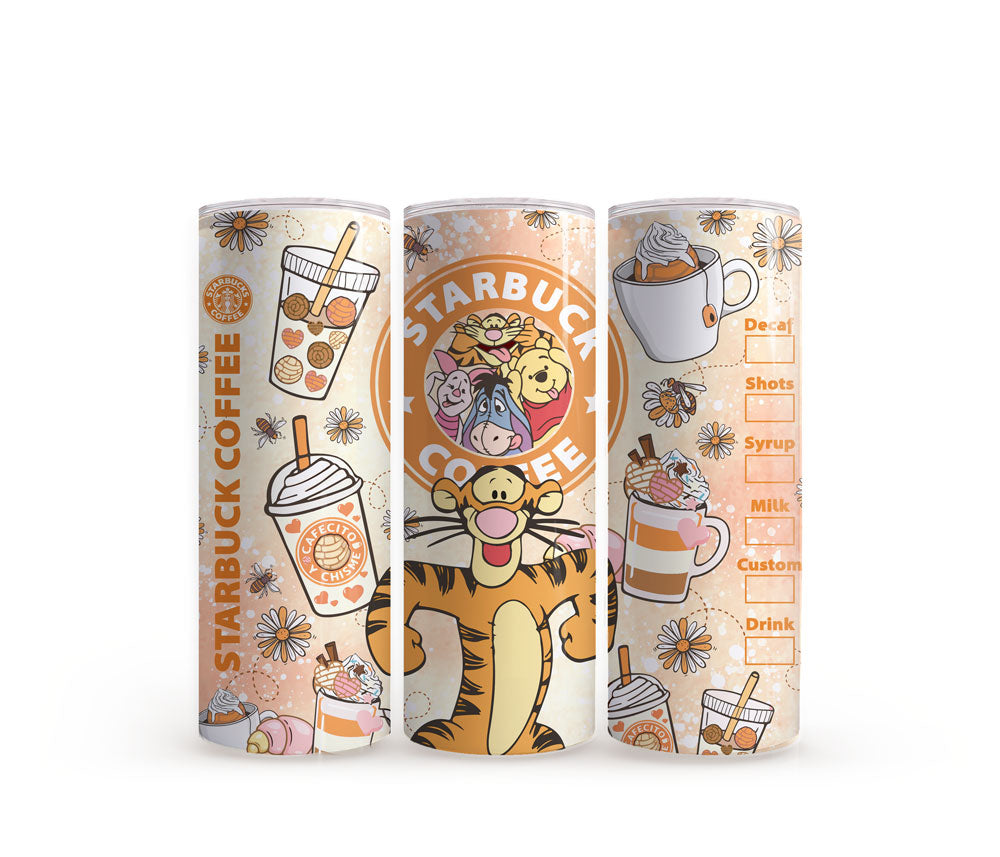 Winnie Friends - Tigger Starbucks - 20oz Slim Tumbler